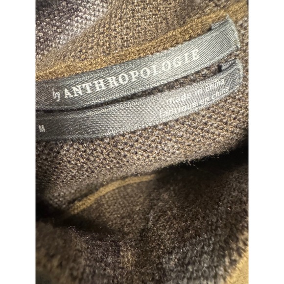 Anthropologie Floral Brown and Cream Mock Neck Knit Sweater Medium - Picture 6 of 6